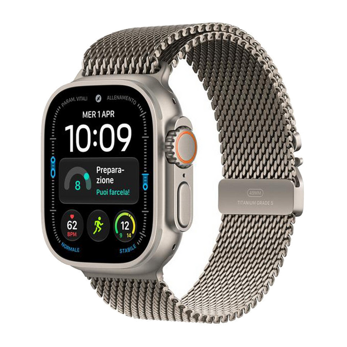 Apple Watch Ultra 4 GPS + Cellular 49mm Titanio-Loop milanese Naturale- S
