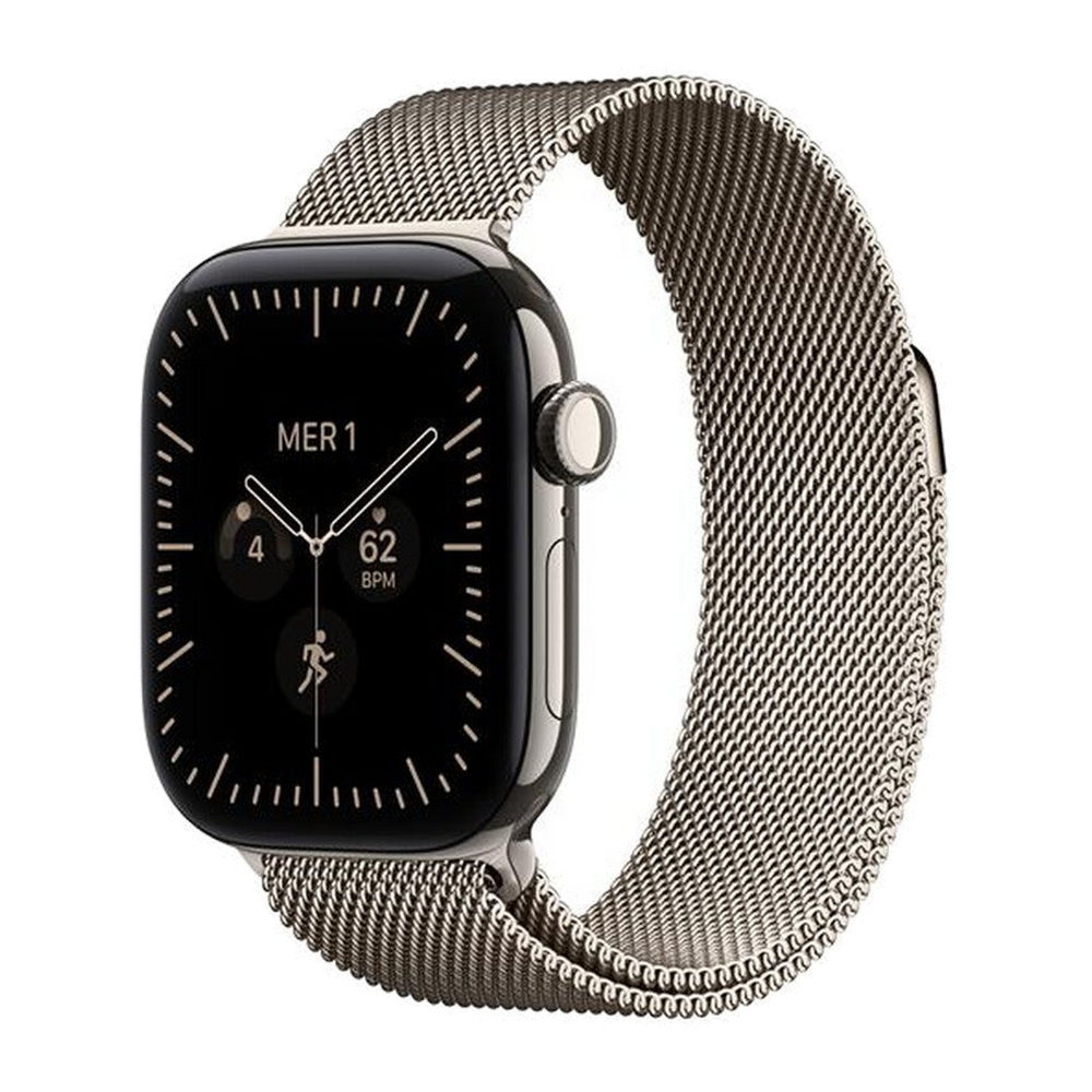 Apple Watch Series 12 GPS + Cellular 42mm Titanio-Loop milanese Naturale