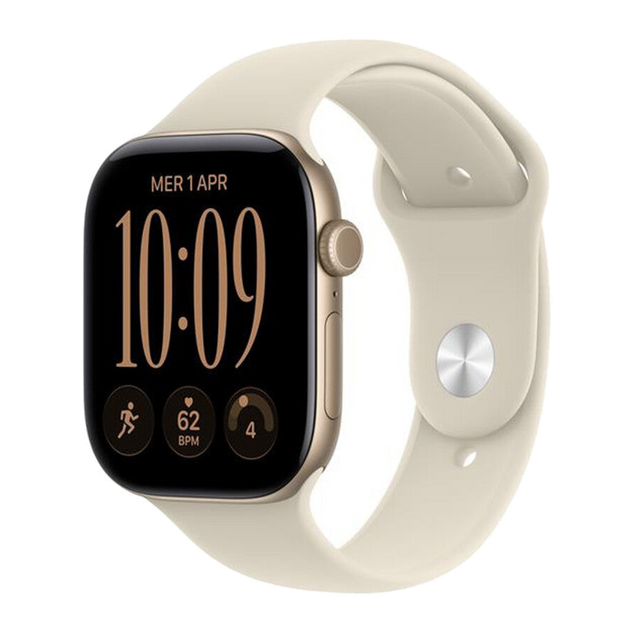 Apple Watch Series 12 GPS 46mm Alluminio Oro Chiaro-Sport Band Sabbia - S/M