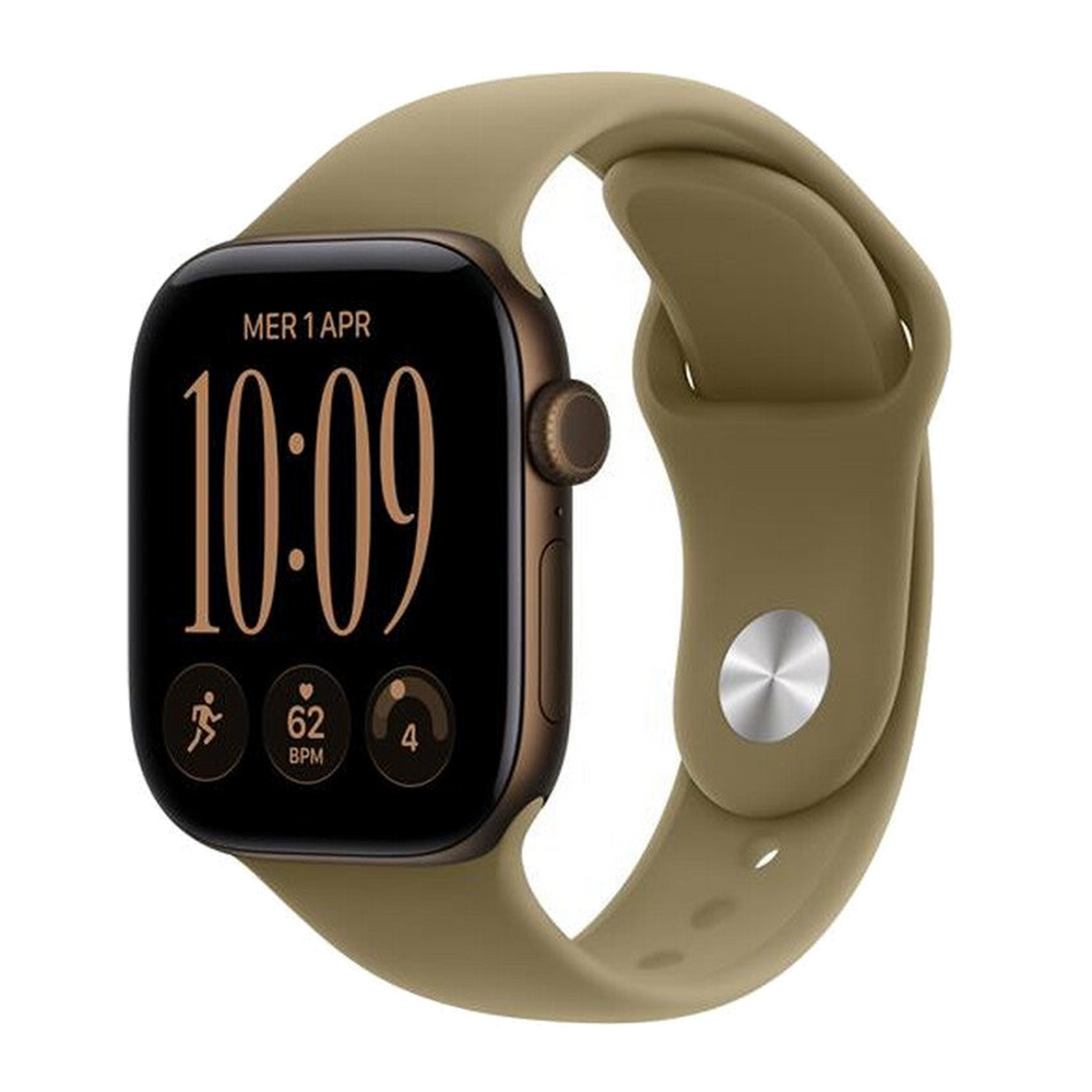 Apple Watch Series 12 GPS 42mm Alluminio Bronzo Scuro-Sport Band Oliva - S/M