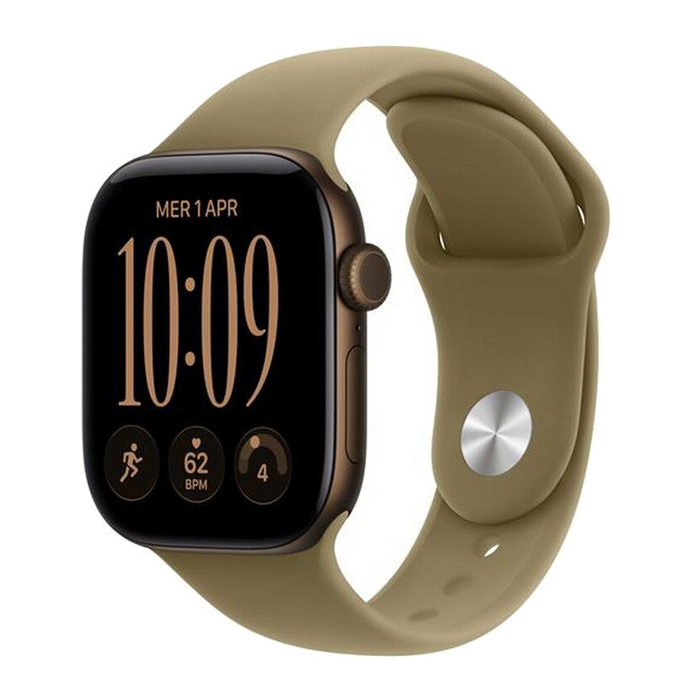 Apple Watch Series 12 GPS 42mm Alluminio Bronzo Scuro-Sport Band Oliva - M/L