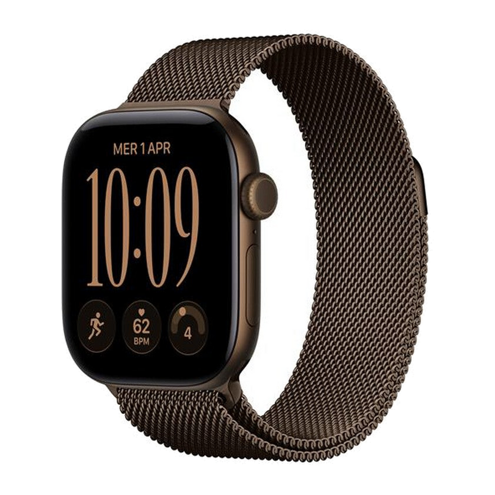 Apple Watch Series 12 GPS 42mm Alluminio Bronzo Scuro-Loop milanese Bronzo scuro