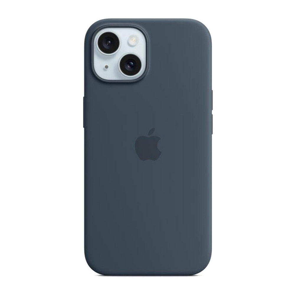 Apple Custodia MagSafe silicone iPhone 15-Blu Tempesta