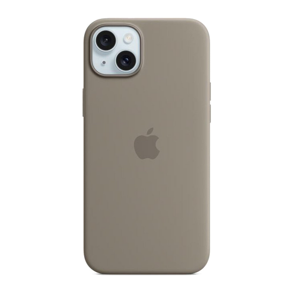 Apple Custodia MagSafe silicone iPhone 15 Plus-Grigio creta