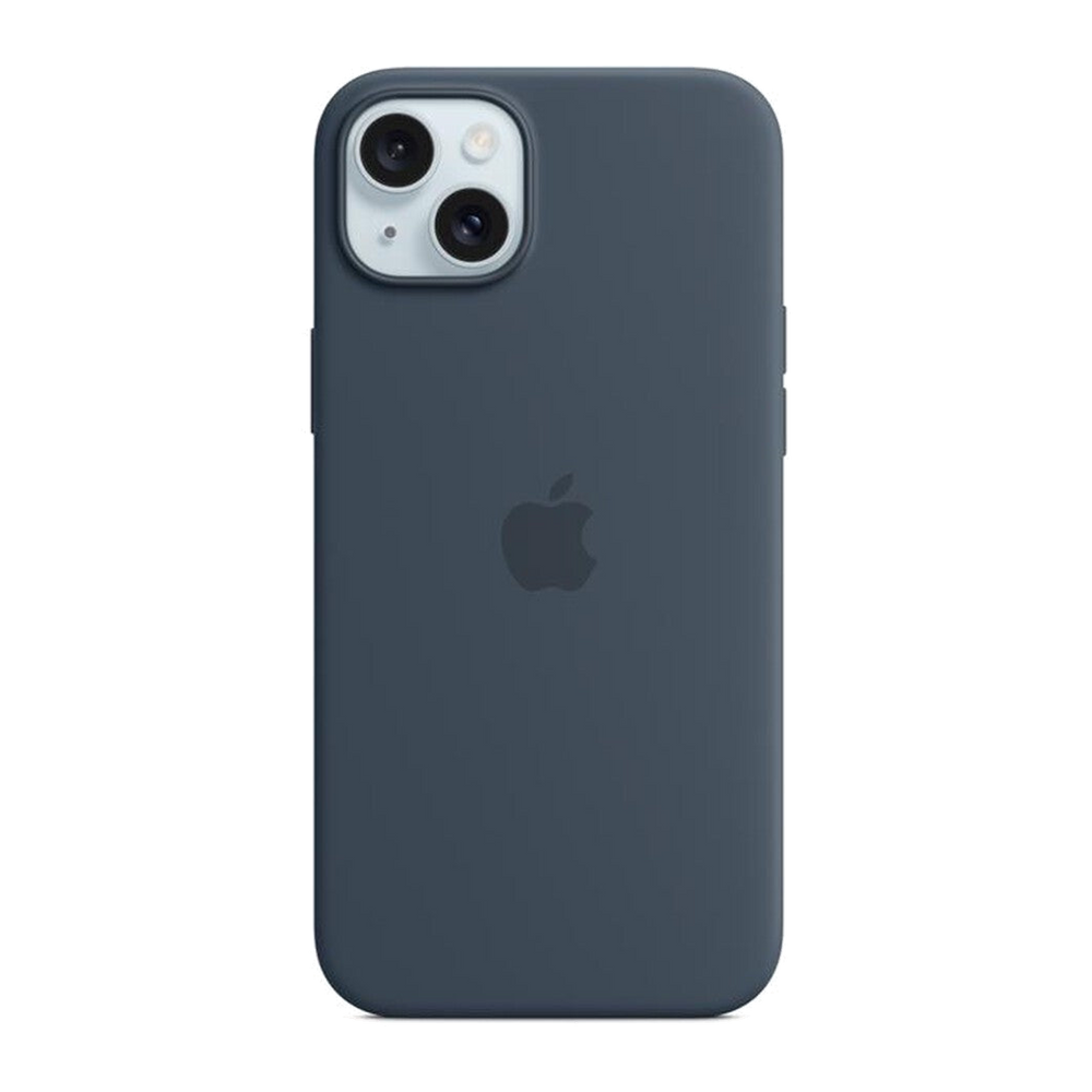Apple Custodia MagSafe silicone iPhone 15 Plus-Blu tempesta