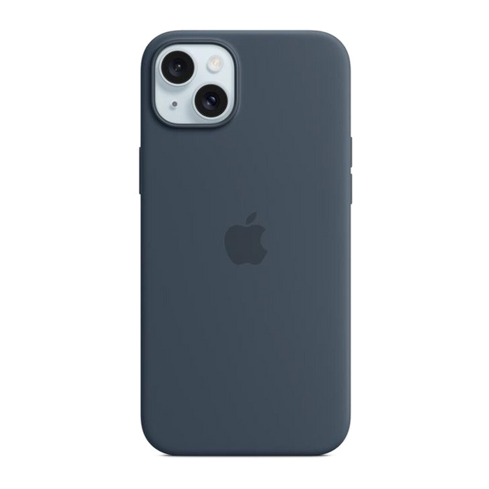 Apple Custodia MagSafe silicone iPhone 15 Plus-Blu tempesta