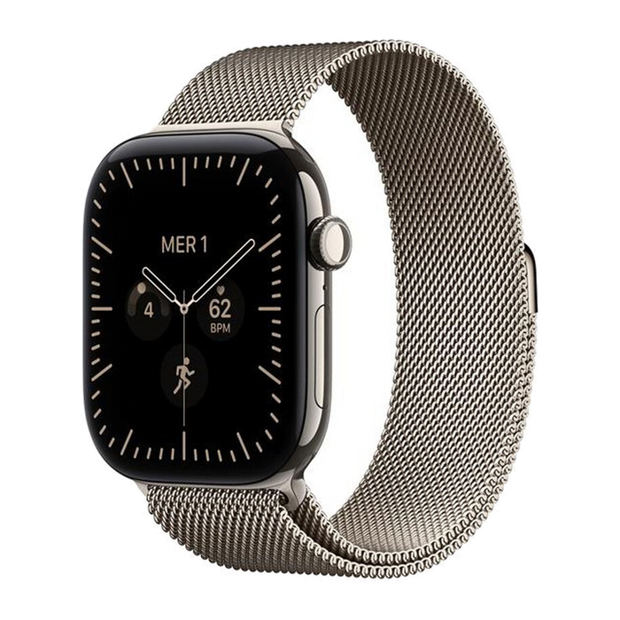 Apple Watch Series 12 GPS + Cellular 46mm Titanio-Loop milanese Naturale - M/L