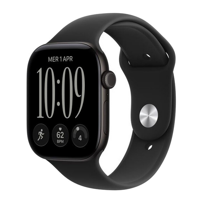 Apple Watch Series 12 GPS + Cellular 46mm Alluminio Nero-Sport Band Nero - M/L