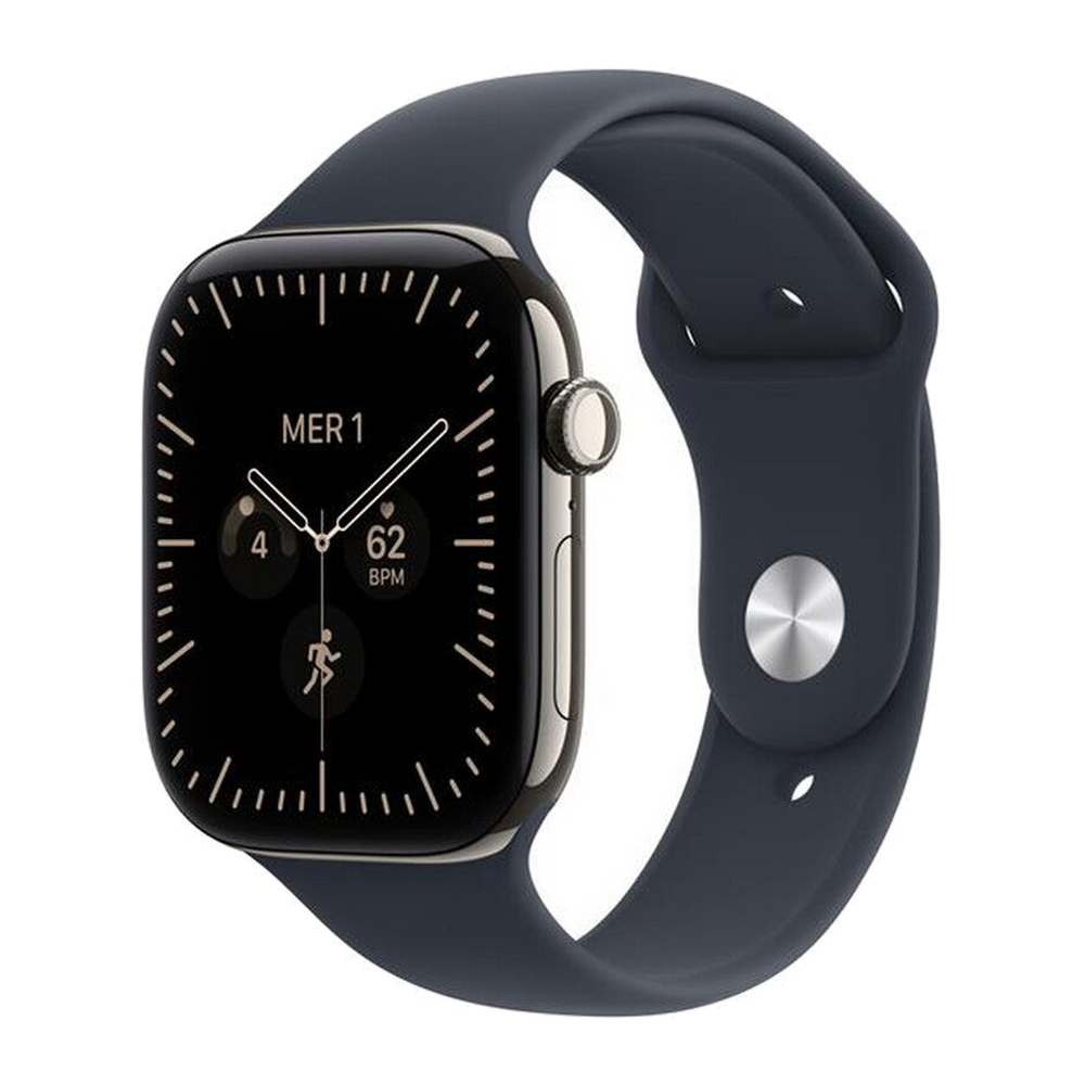 Apple Watch Series 12 GPS + Cellular 46mm Titanio-Sport Band Blu marino - S/M