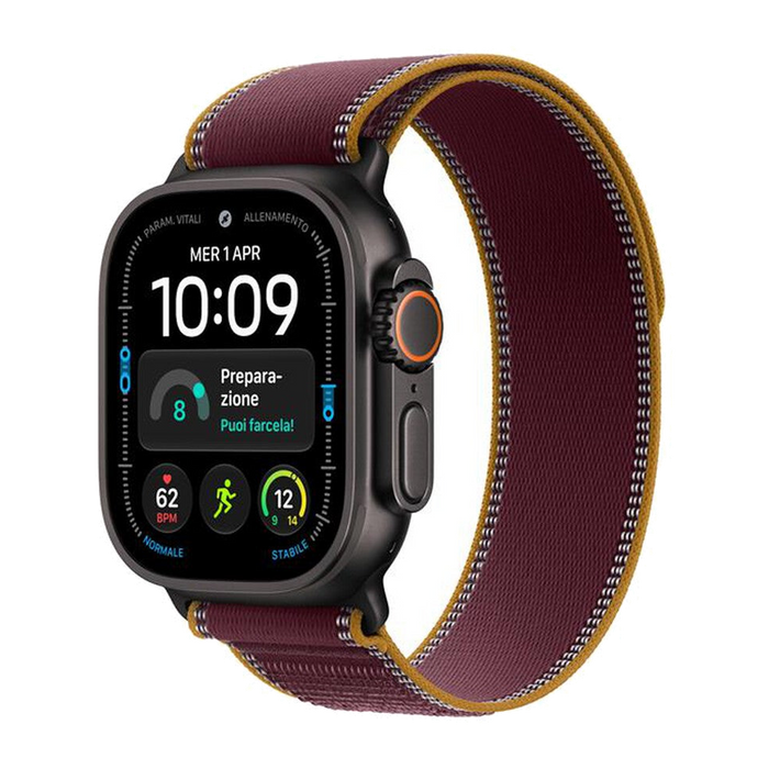 Apple Watch Ultra 4 GPS + Cellular 49mm Titanio-Trail Loop Borgogna - M/L