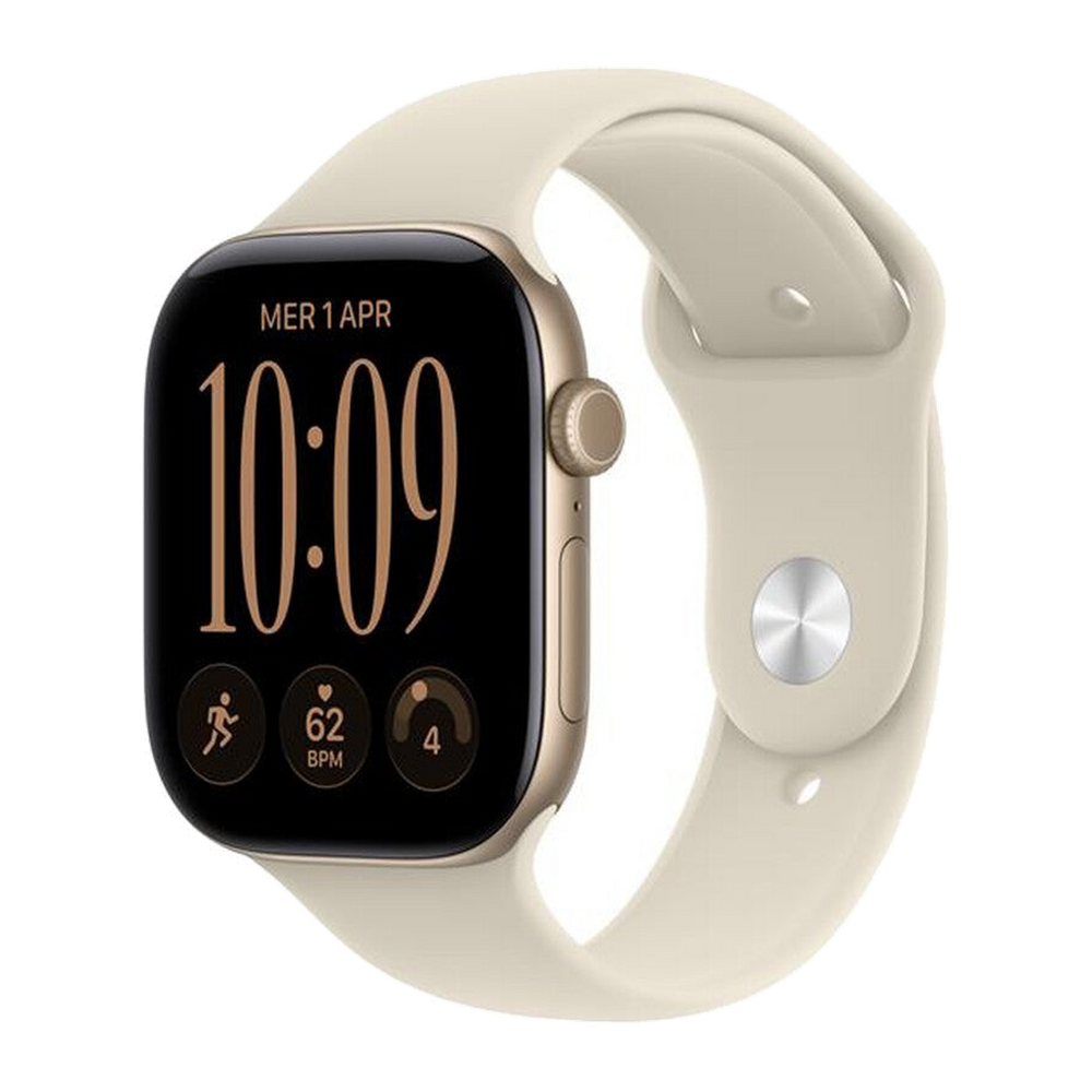 Apple Watch Series 12 GPS + Cellular 46mm Alluminio Oro-Sport Band Sabbia - M/L