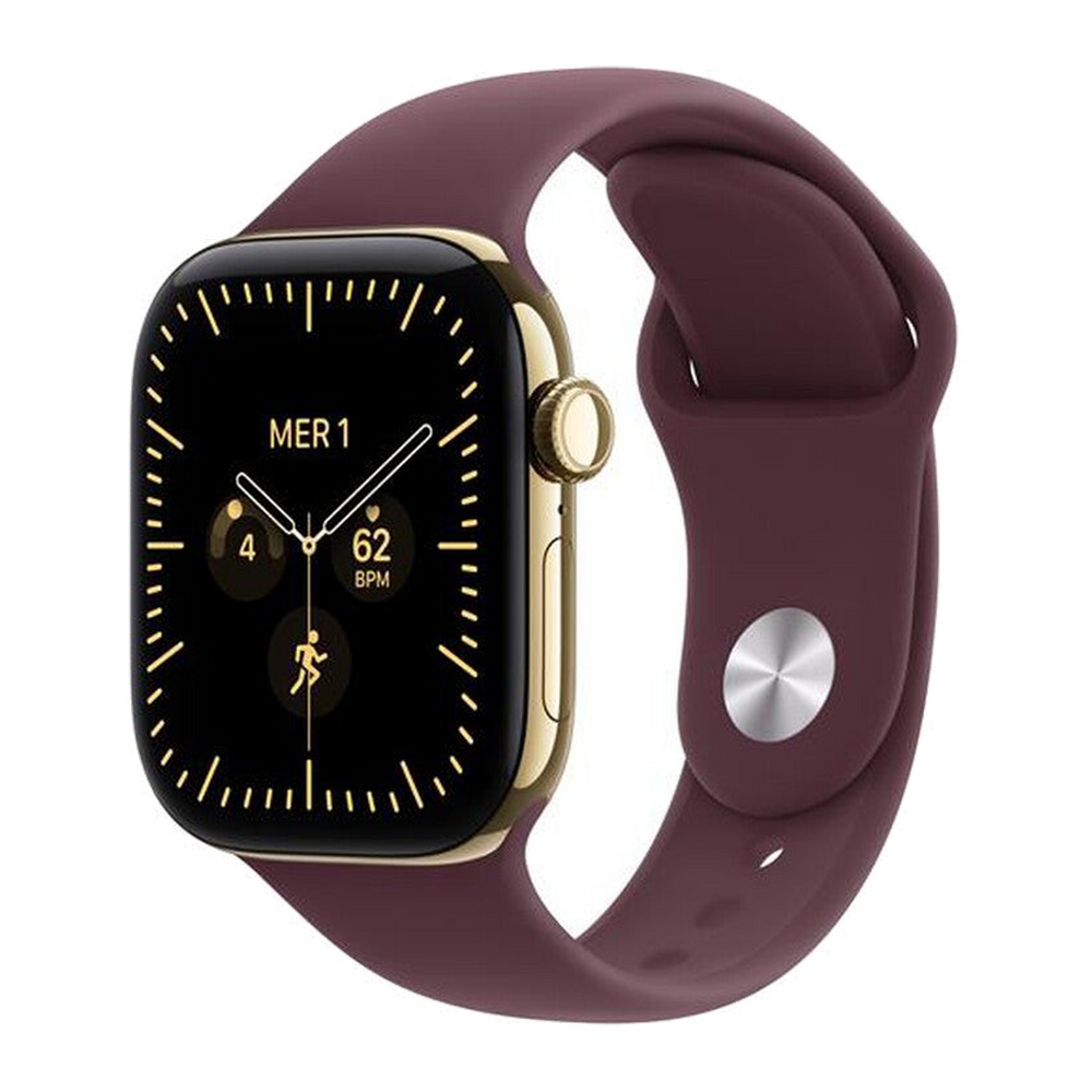Apple Watch Series 12 GPS + Cellular 42mm Titanio Oro-Sport Band Borgogna - M/L