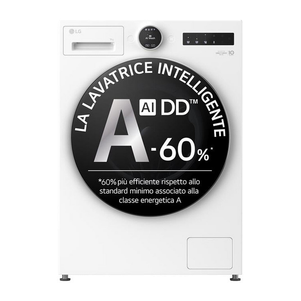 LG - Lavatrice AI DD F4X9009TWCE 9 Kg Classe A