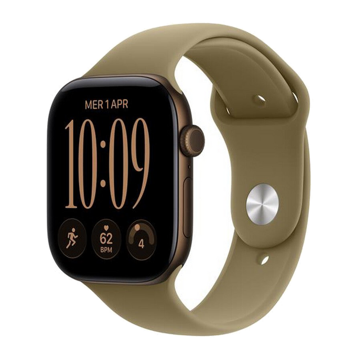 Apple Watch Series 12 GPS+Cellular 46mm Alluminio Bronzo-Sport Band Oliva - S/M