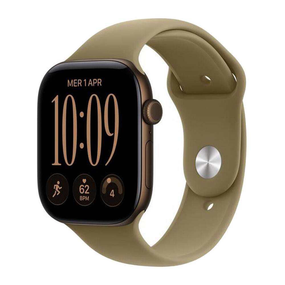 Apple Watch Series 12 GPS+Cellular 46mm Alluminio Bronzo-Sport Band Oliva - M/L